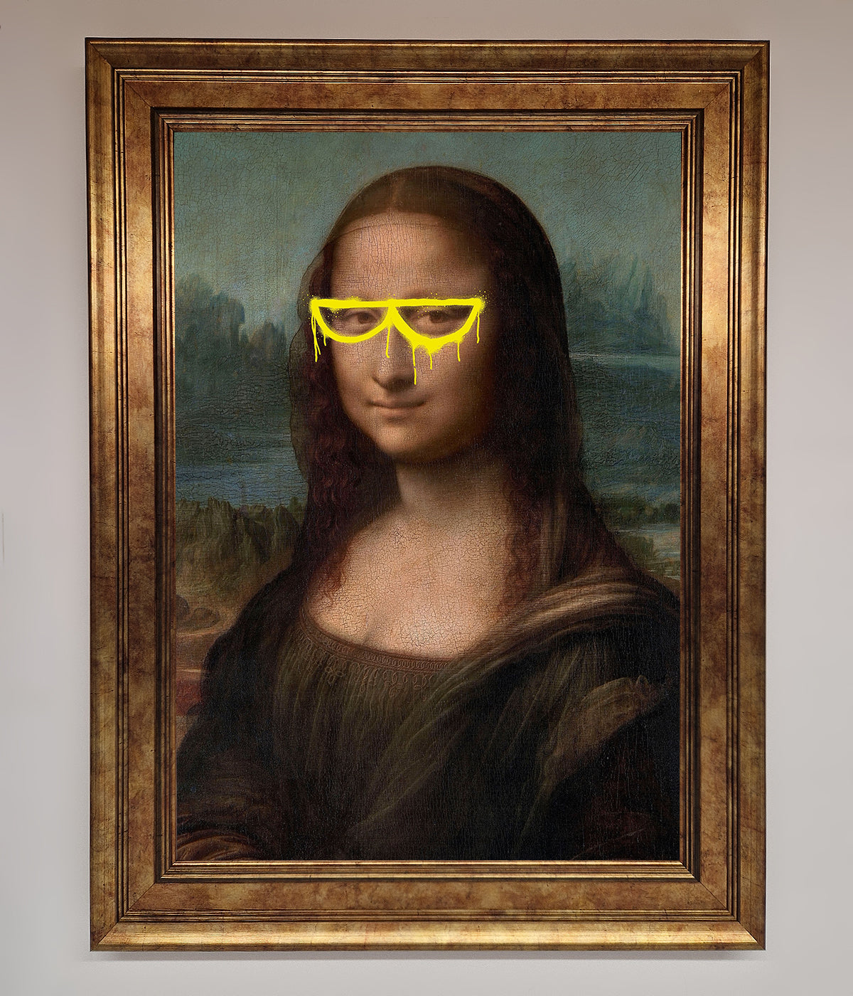 Mona Lisa Glasses Framed Print print