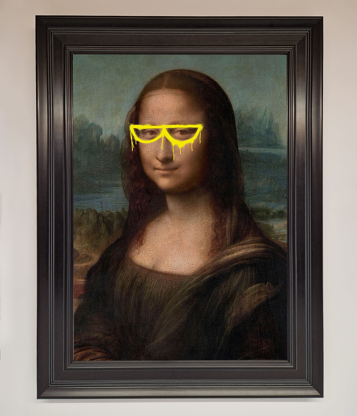 Mona Lisa Glasses Framed Print print