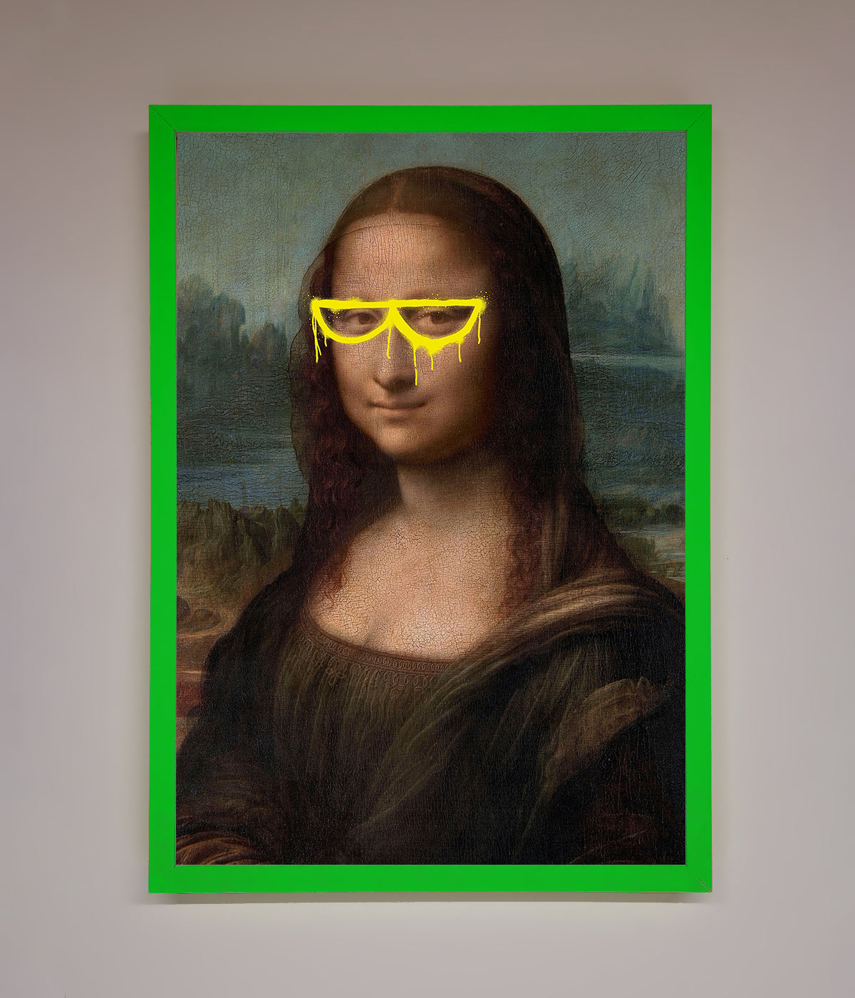 Mona Lisa Glasses Framed Print print