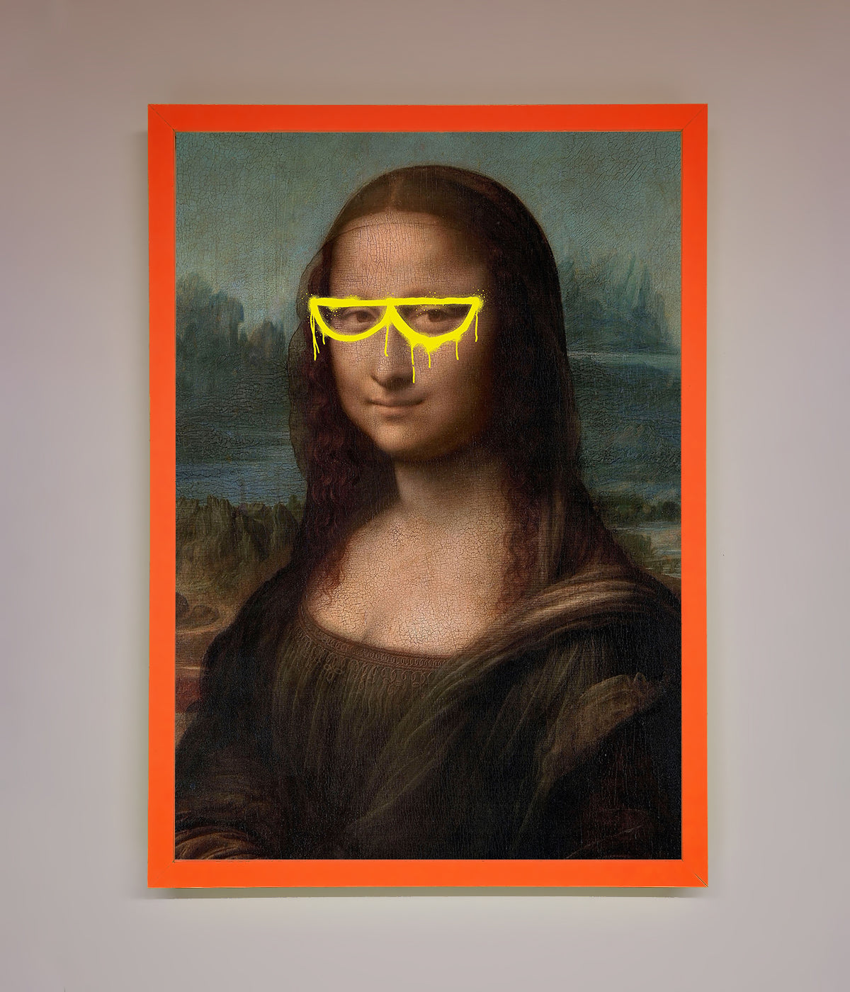 Mona Lisa Glasses Framed Print print