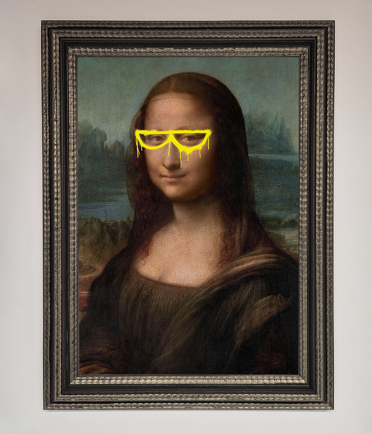 Mona Lisa Glasses Framed Print print