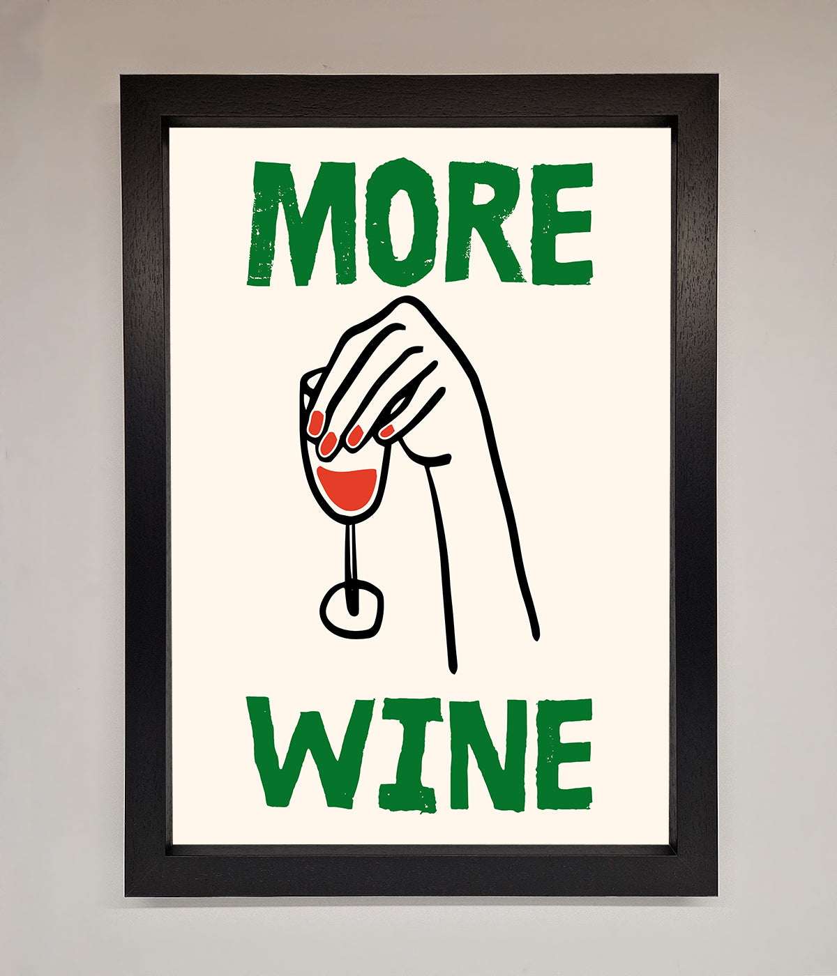 More Wine Framed Print print