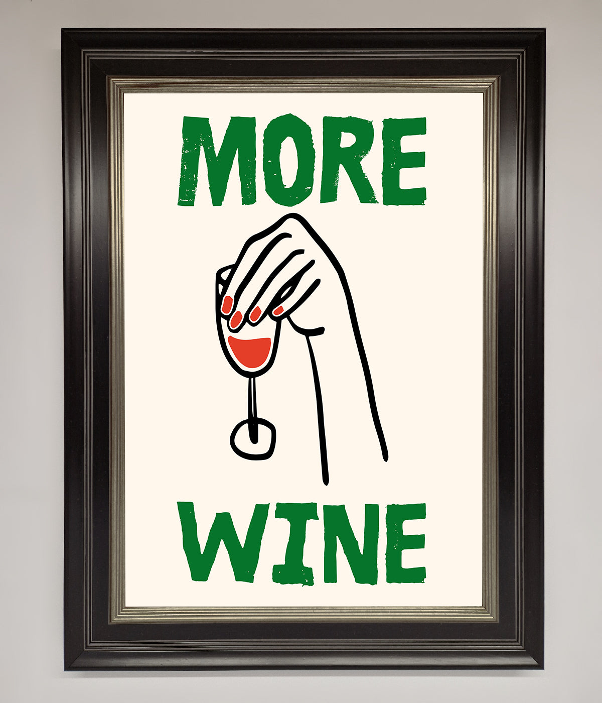 More Wine Framed Print print