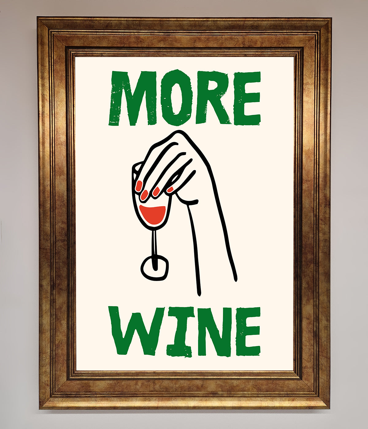 More Wine Framed Print print