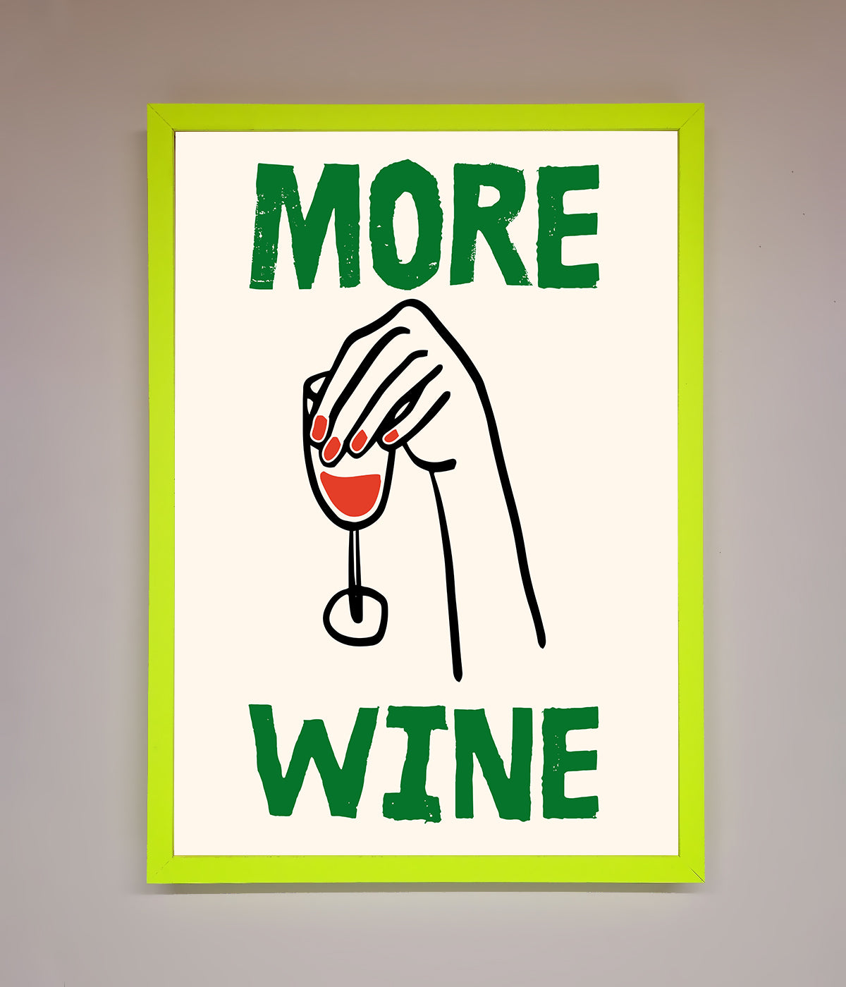 More Wine Framed Print print