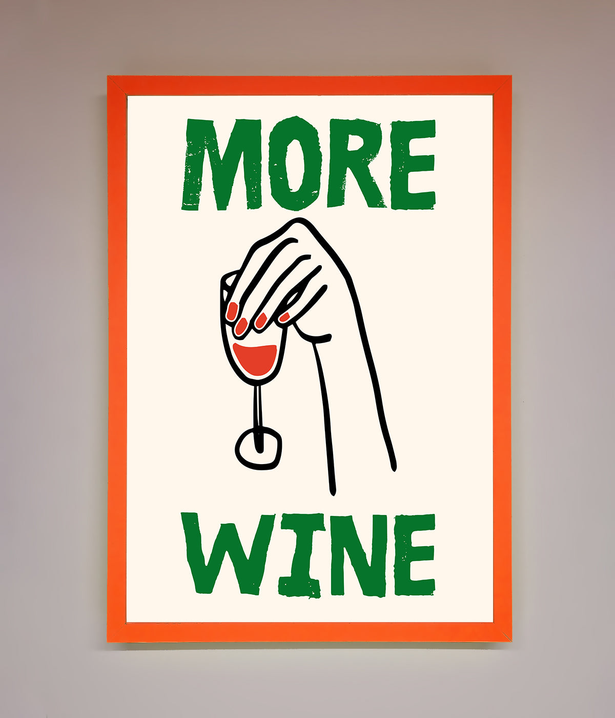 More Wine Framed Print print