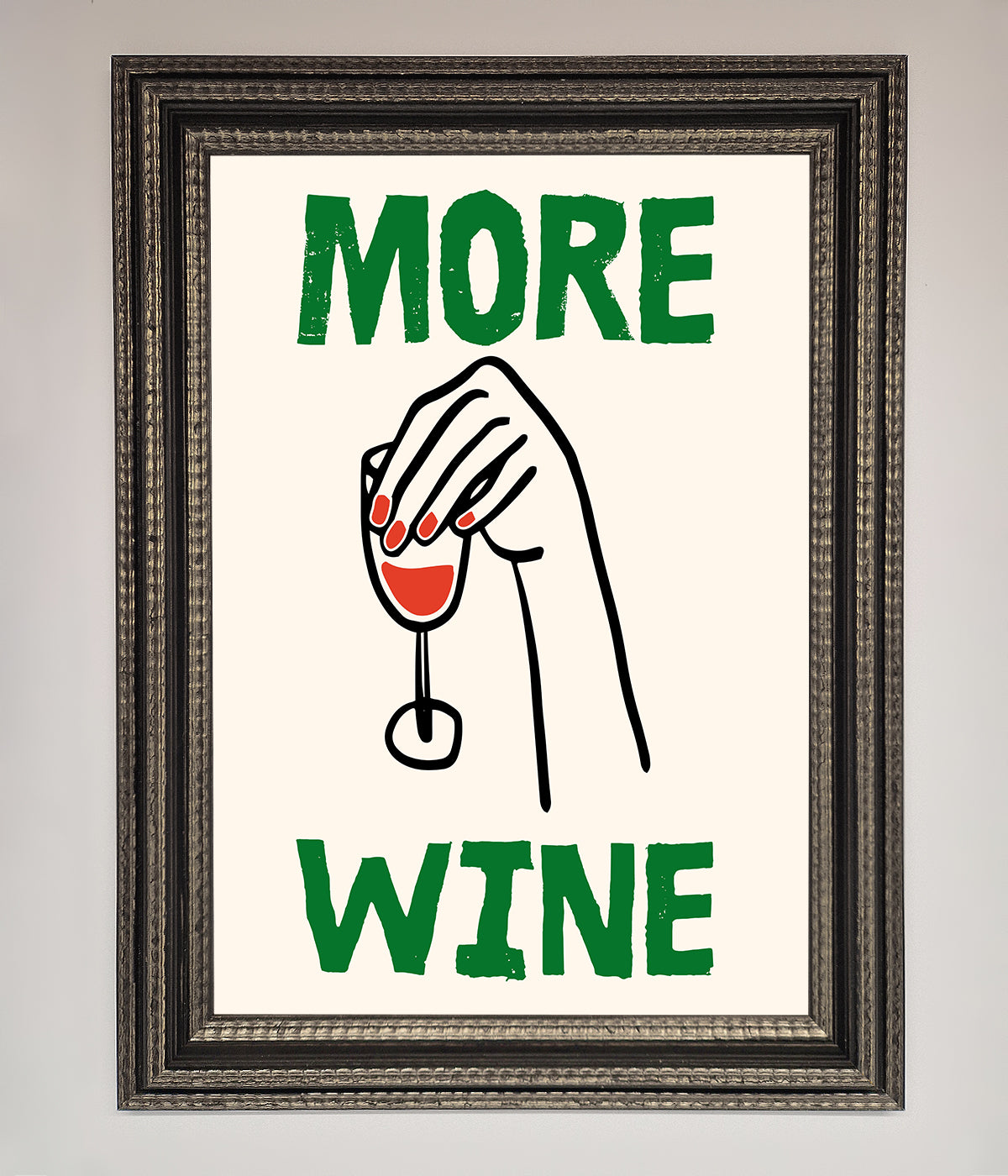 More Wine Framed Print print