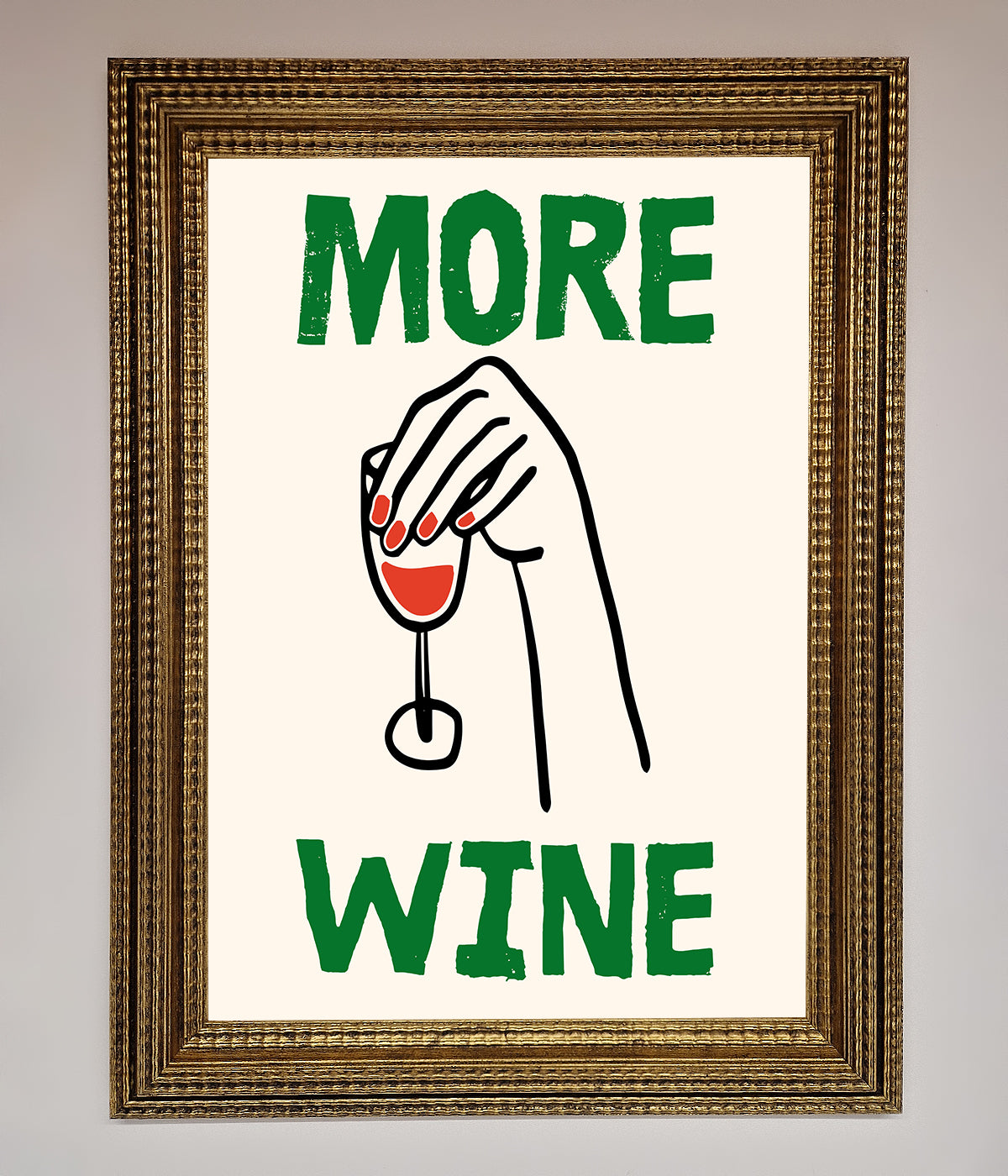 More Wine Framed Print print