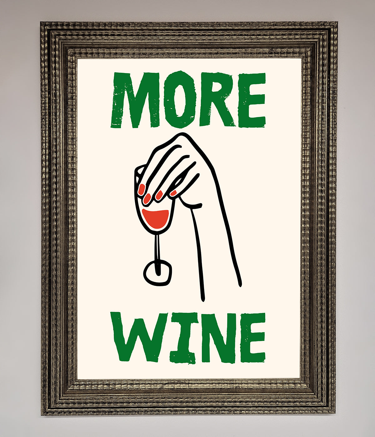 More Wine Framed Print print