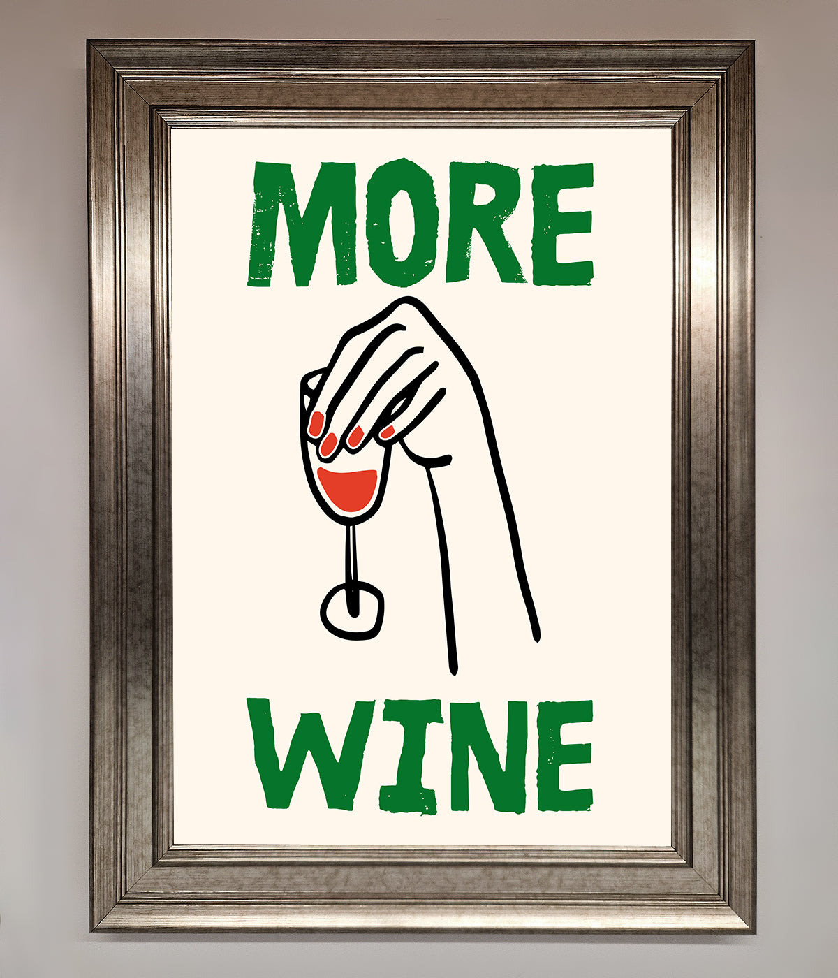 More Wine Framed Print print