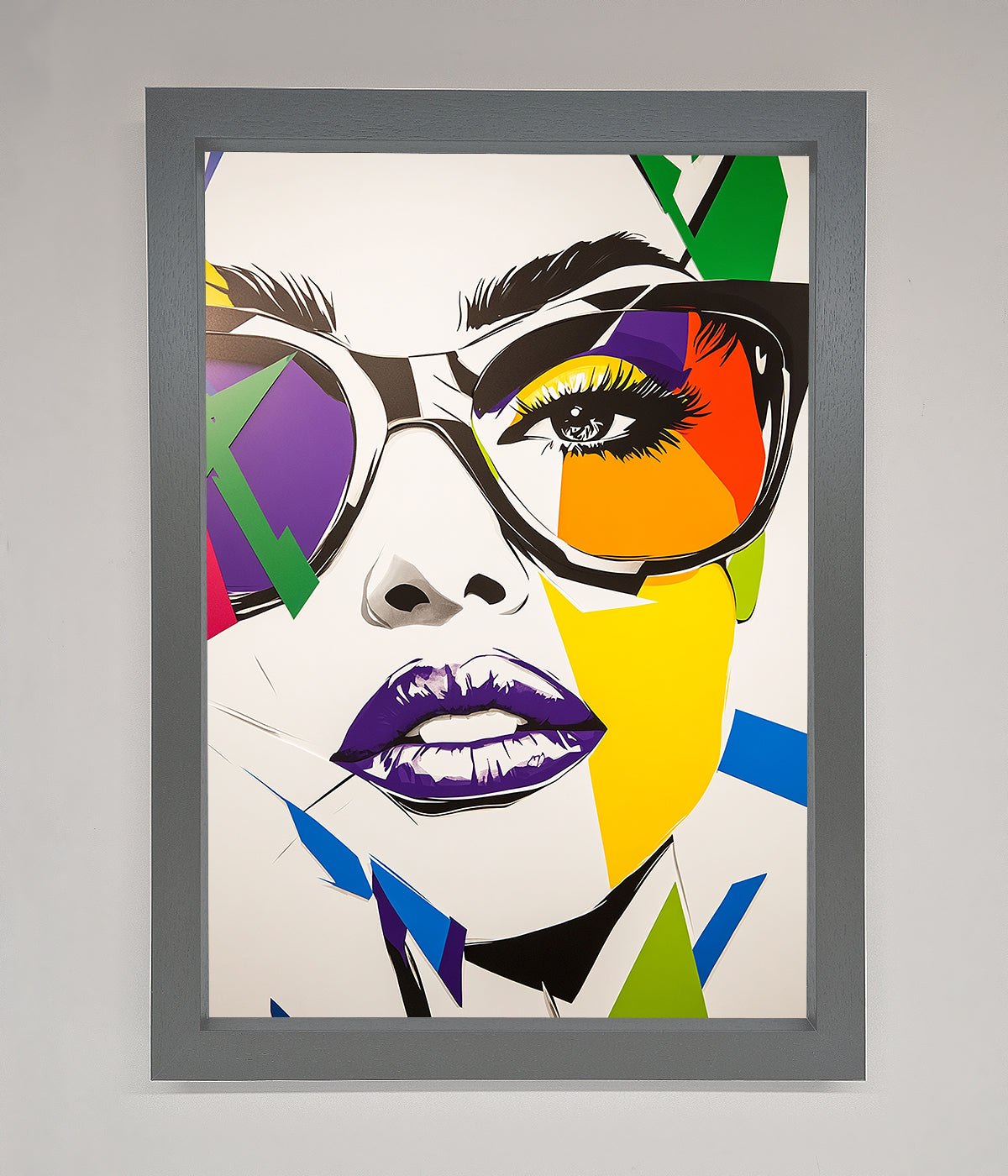 MultiColour Face Framed Wall Art print