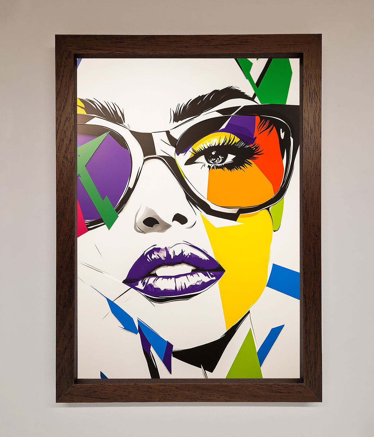 MultiColour Face Framed Wall Art print