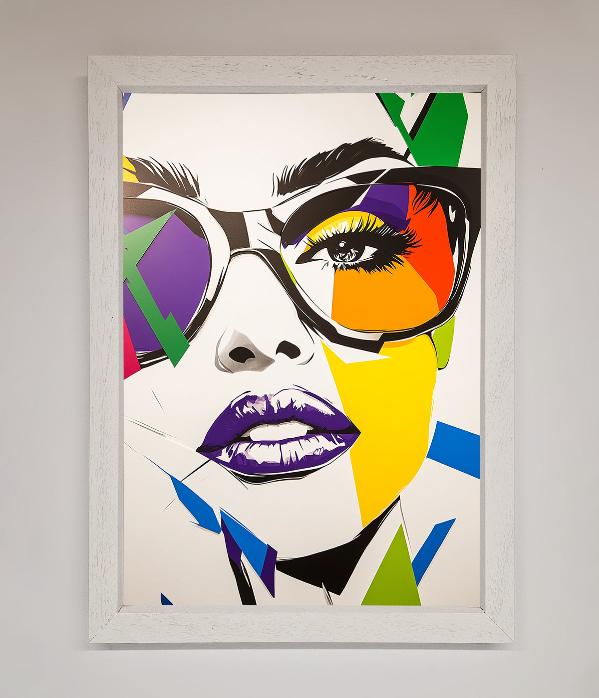 MultiColour Face Framed Wall Art print