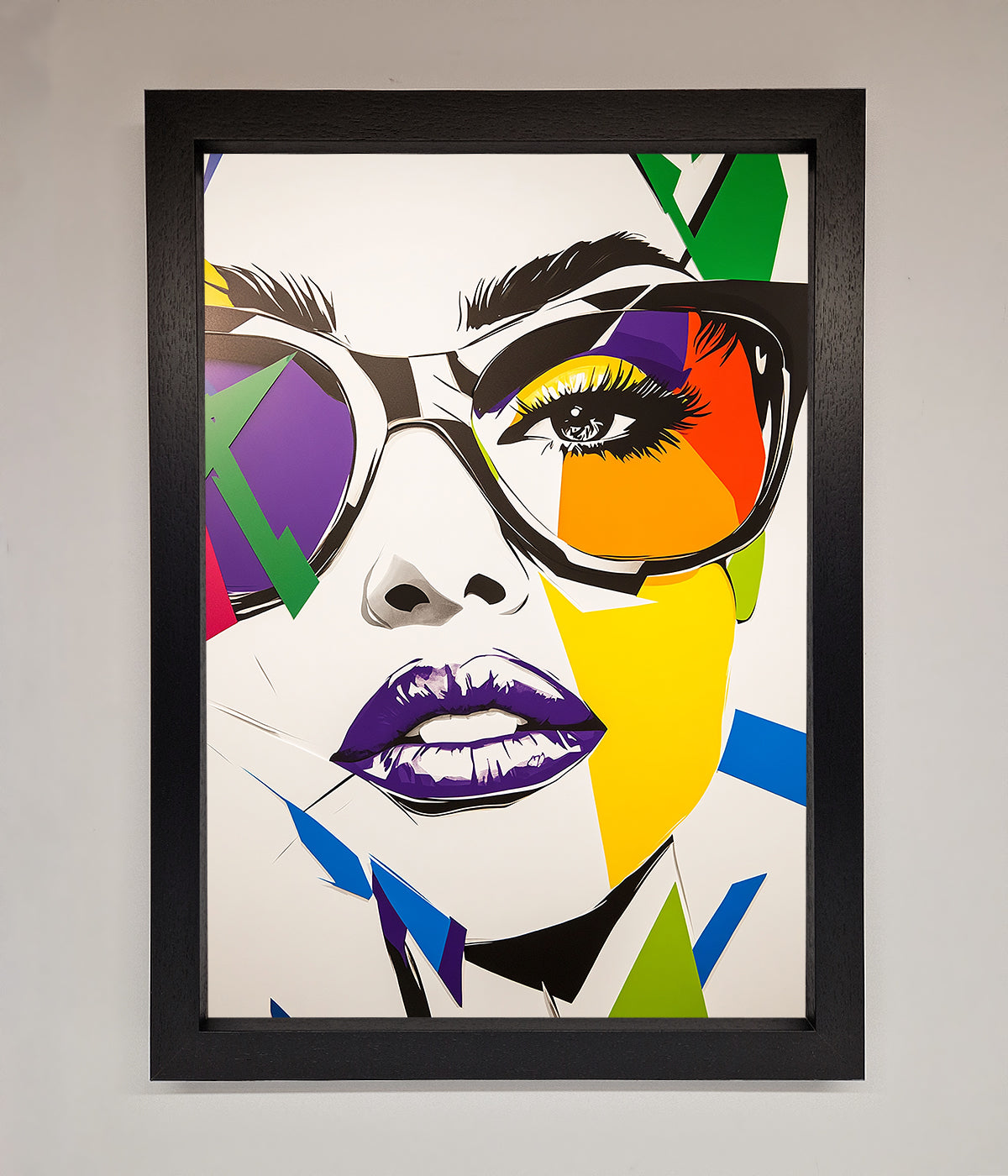 MultiColour Face Framed Wall Art print