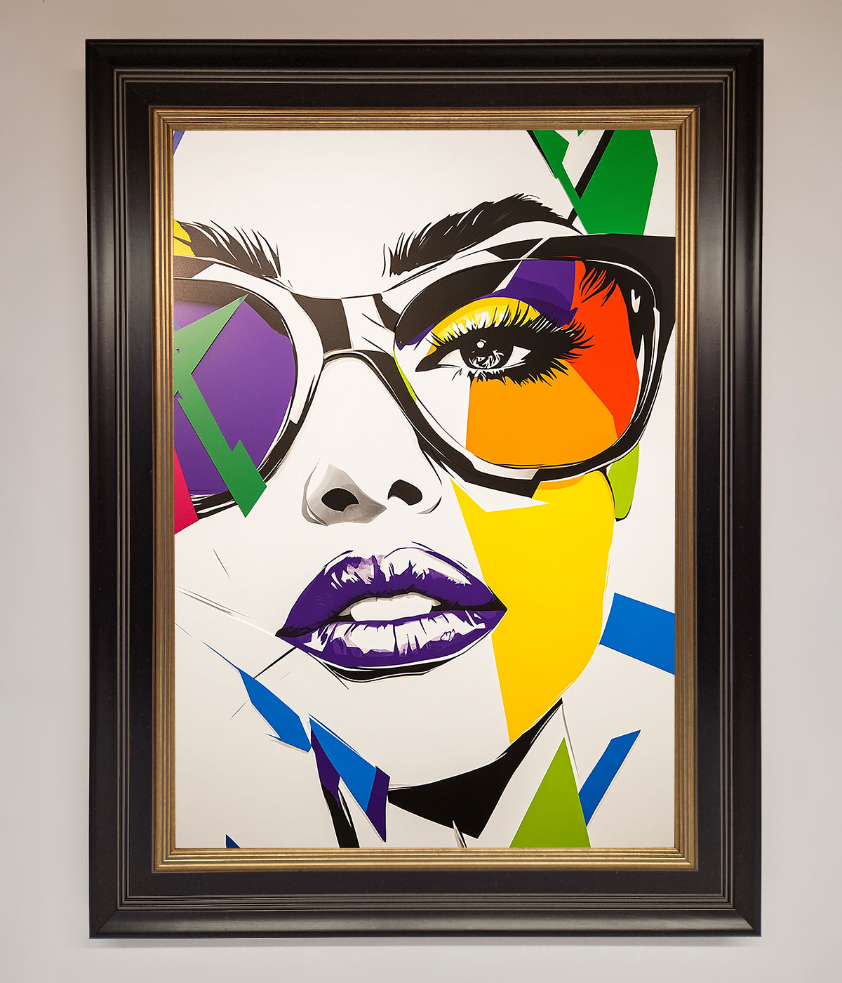 MultiColour Face Framed Wall Art print