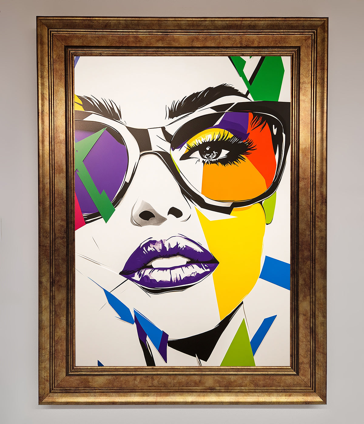 MultiColour Face Framed Wall Art print