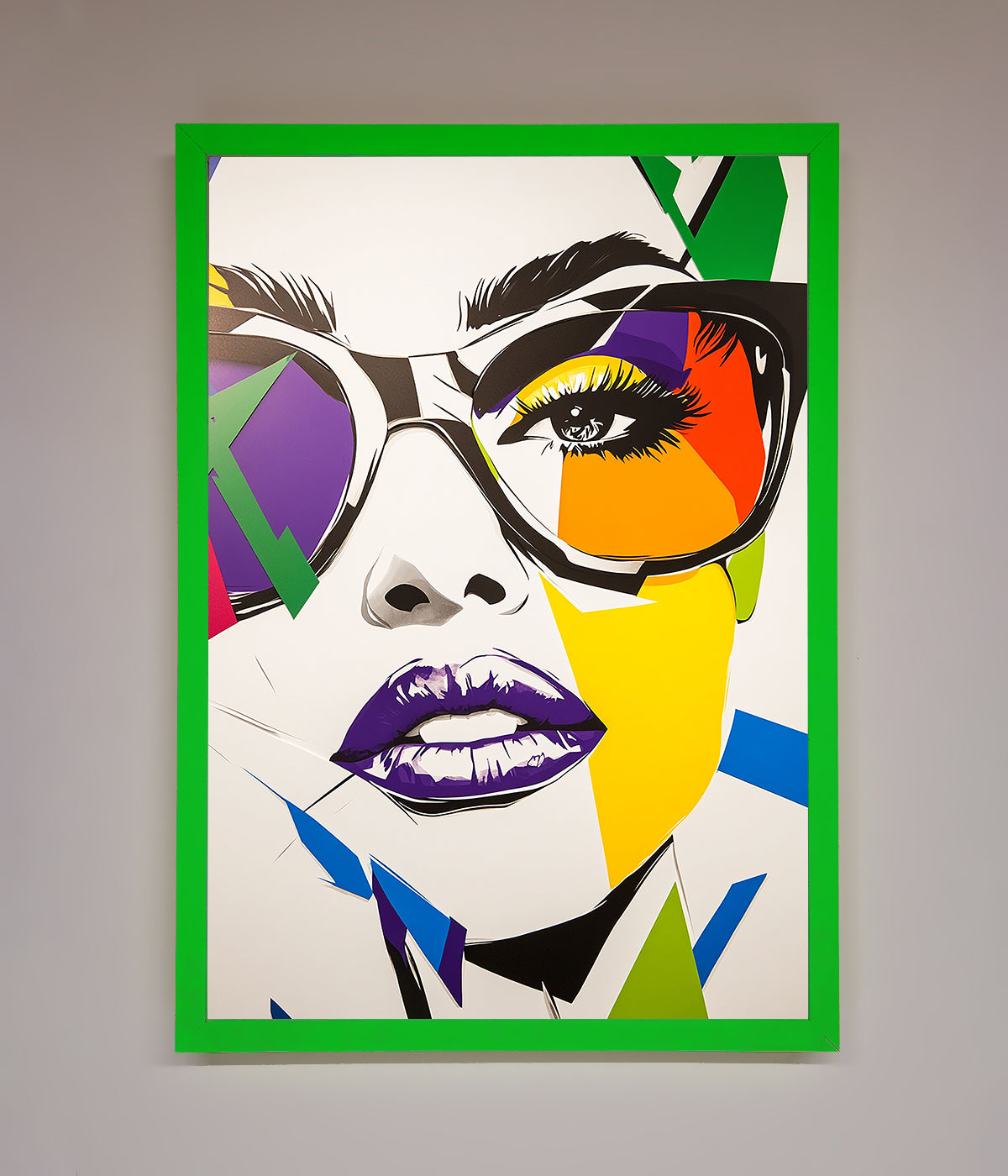 MultiColour Face Framed Wall Art print