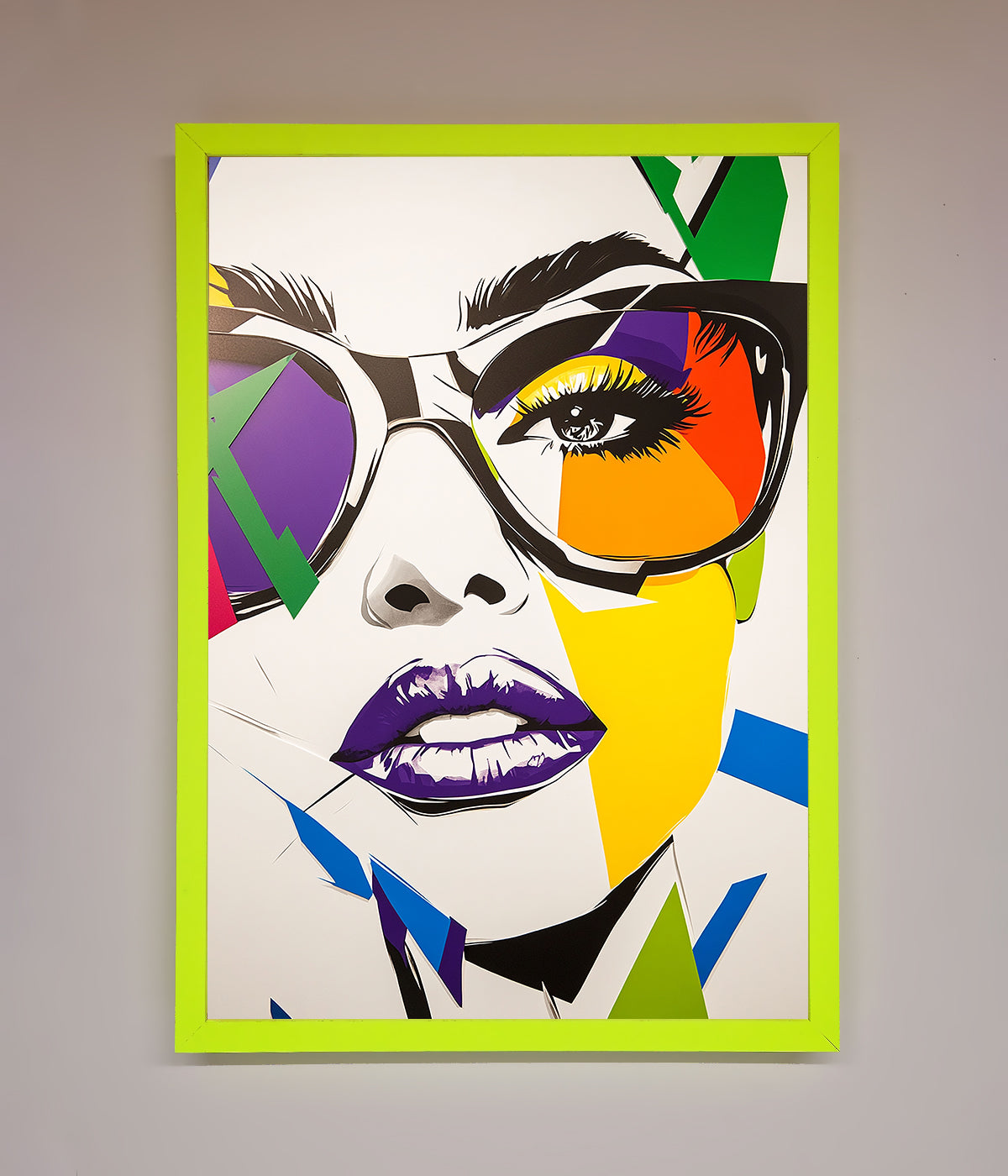 MultiColour Face Framed Wall Art print