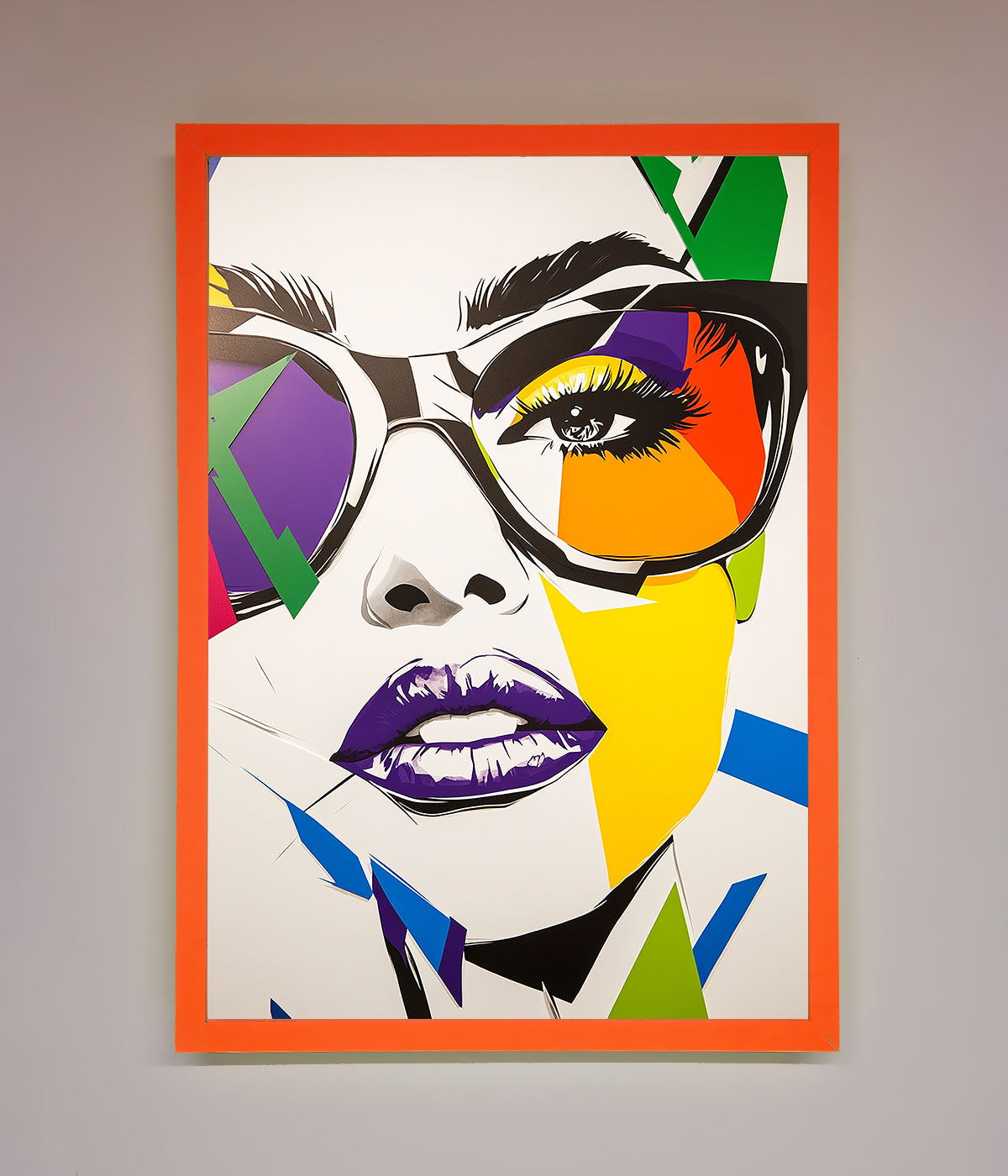 MultiColour Face Framed Wall Art print