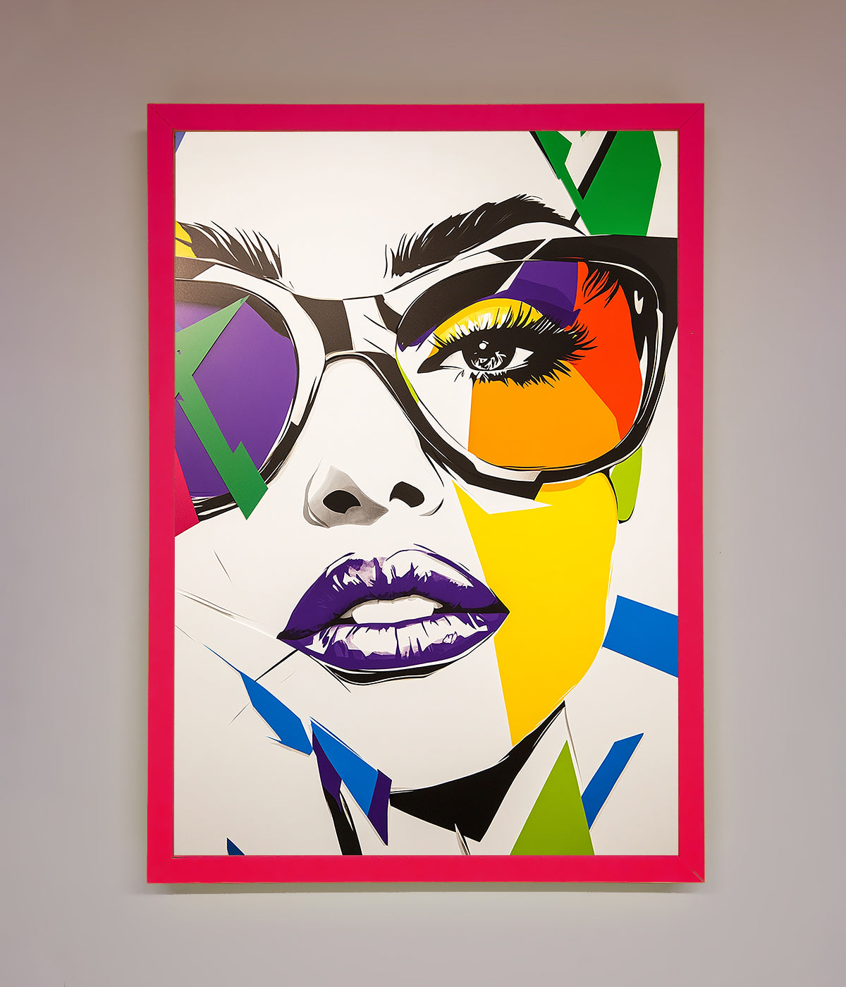 MultiColour Face Framed Wall Art print