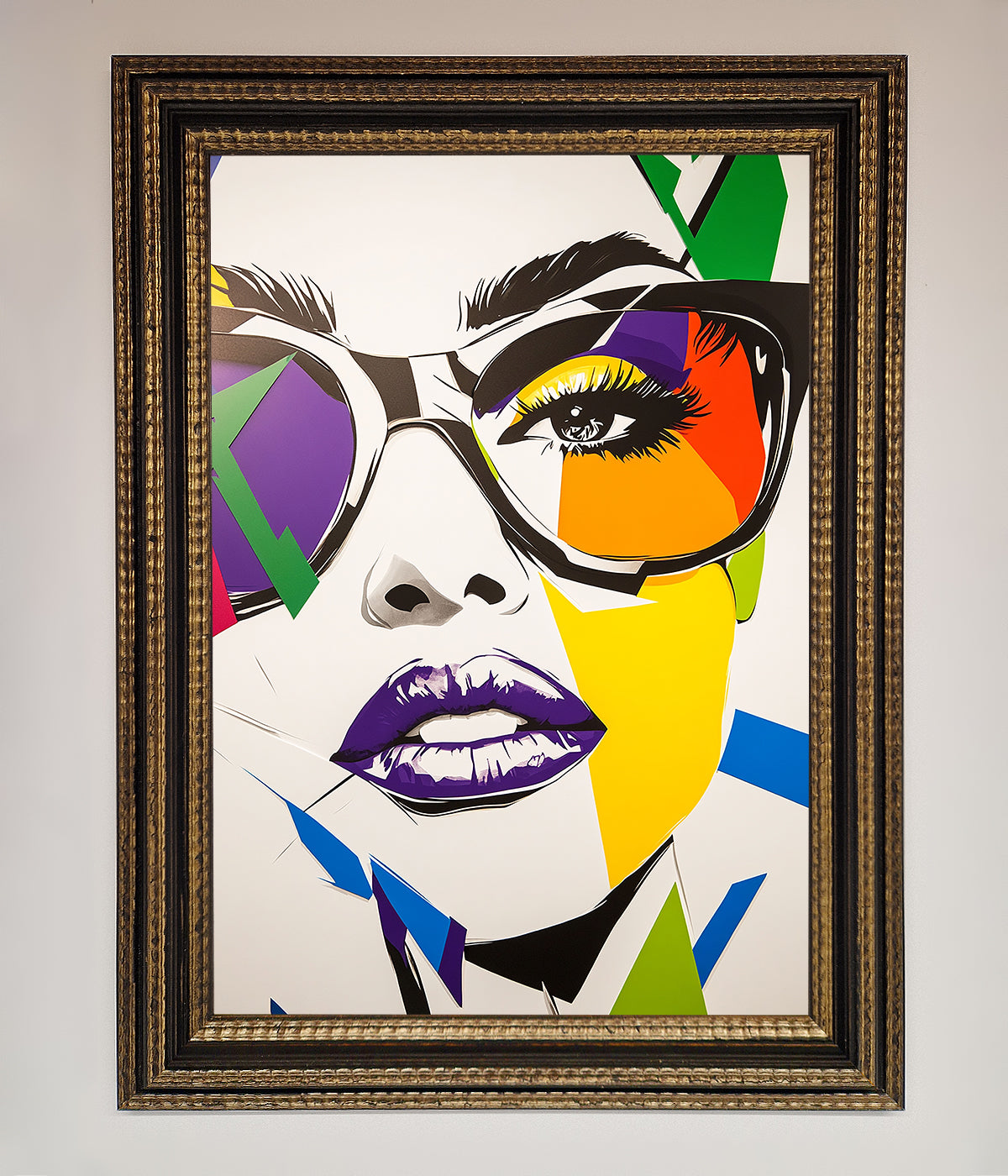 MultiColour Face Framed Wall Art print