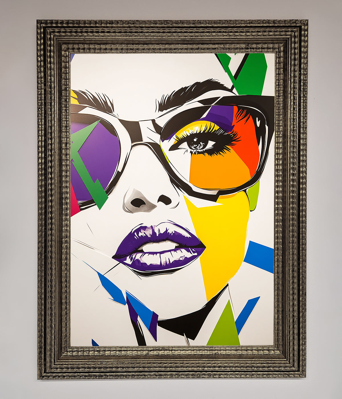 MultiColour Face Framed Wall Art print