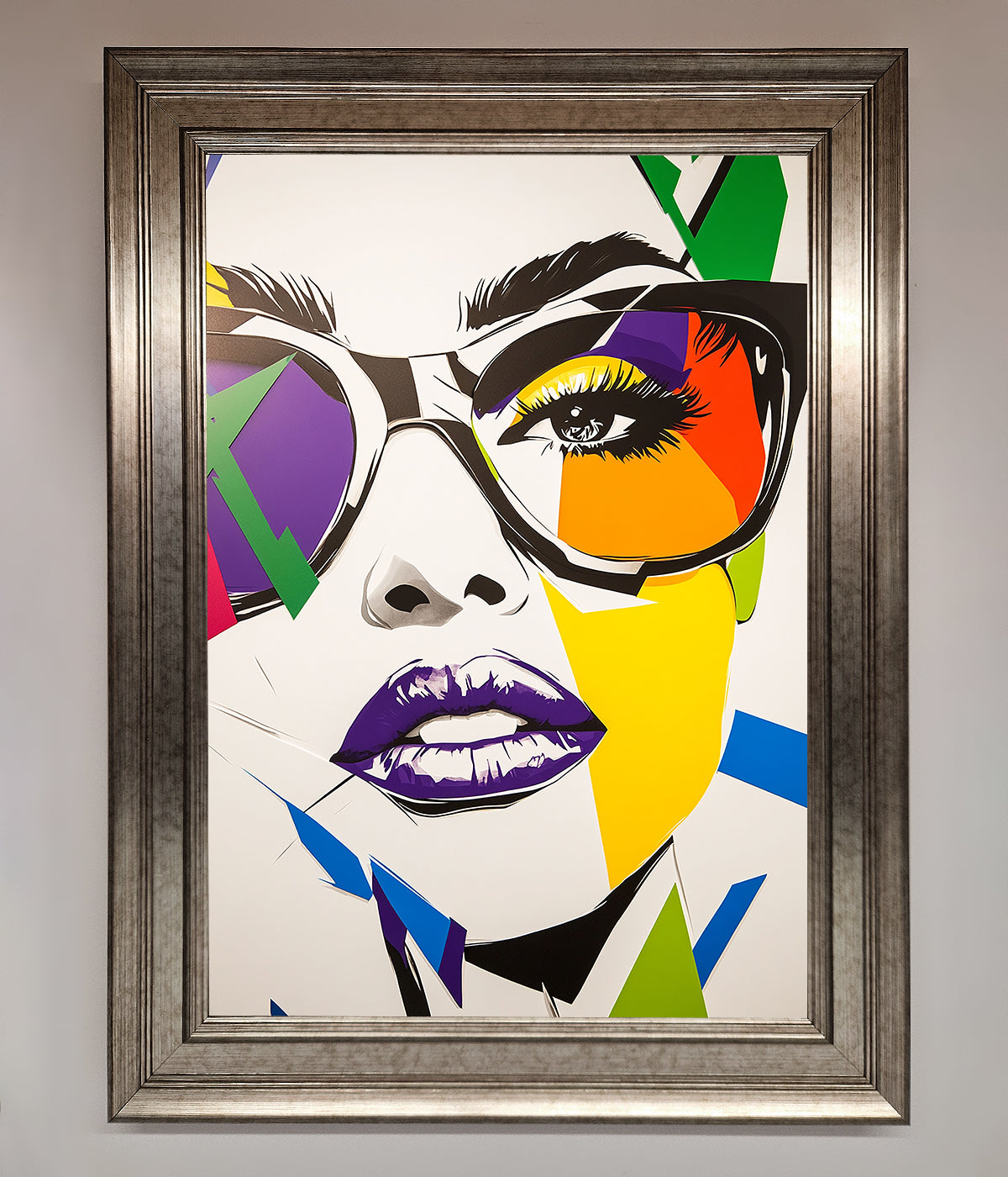 MultiColour Face Framed Wall Art print