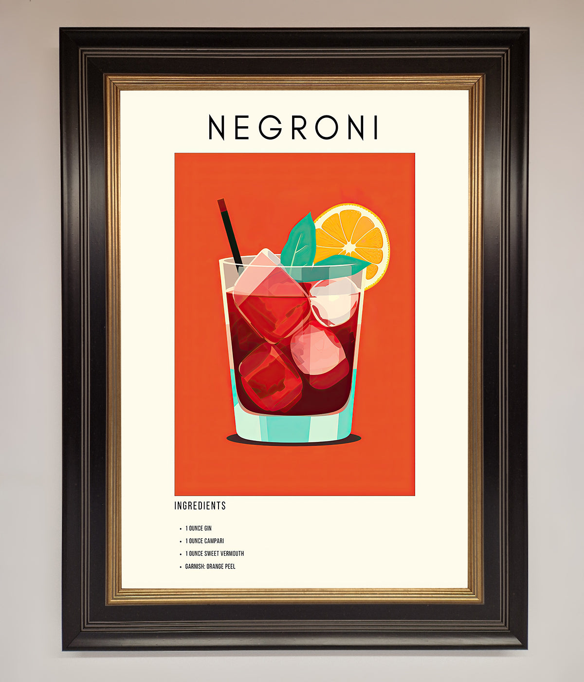 Negroni Framed Wall Art print