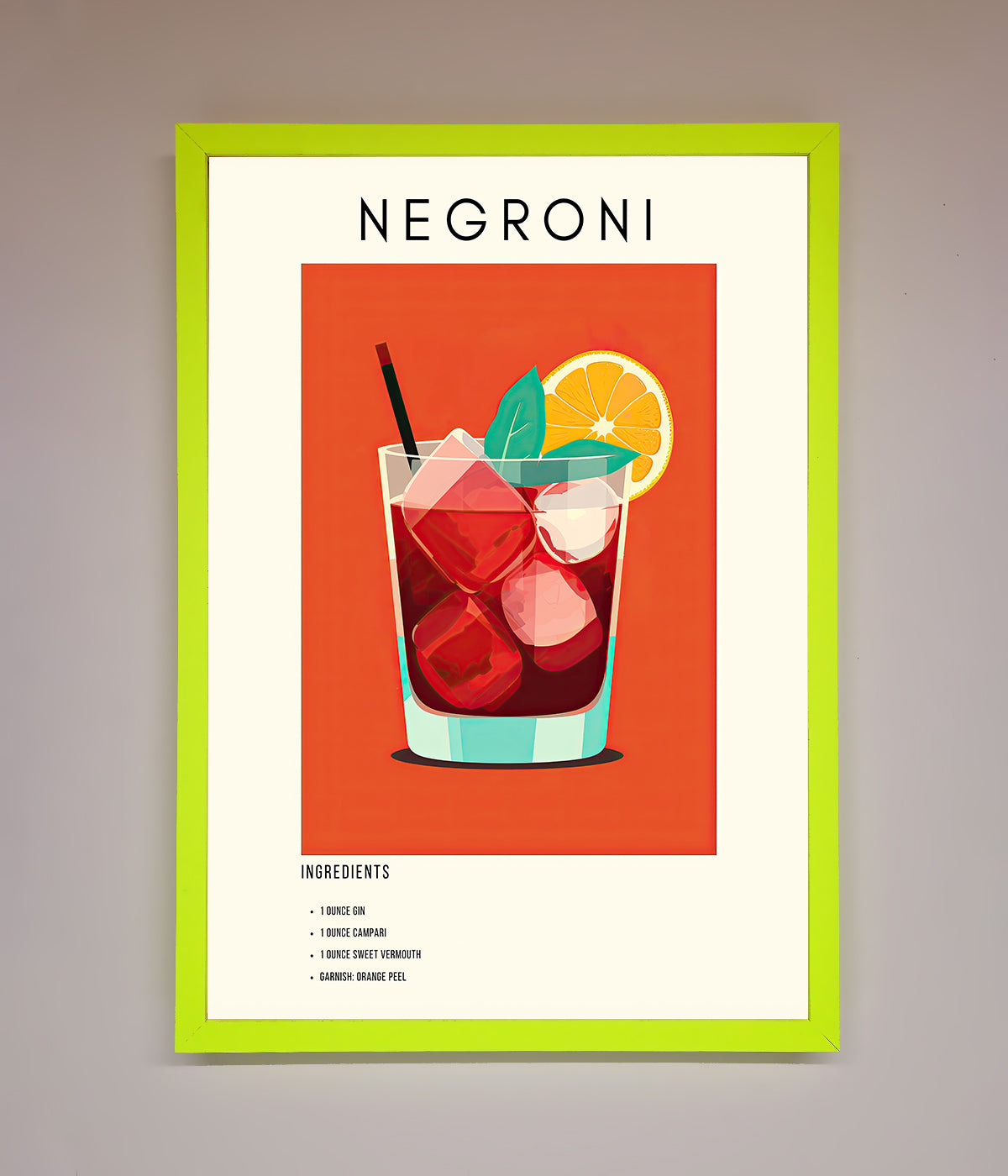 Negroni Framed Wall Art print