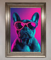 Neon French Bulldog Framed Wall Art print