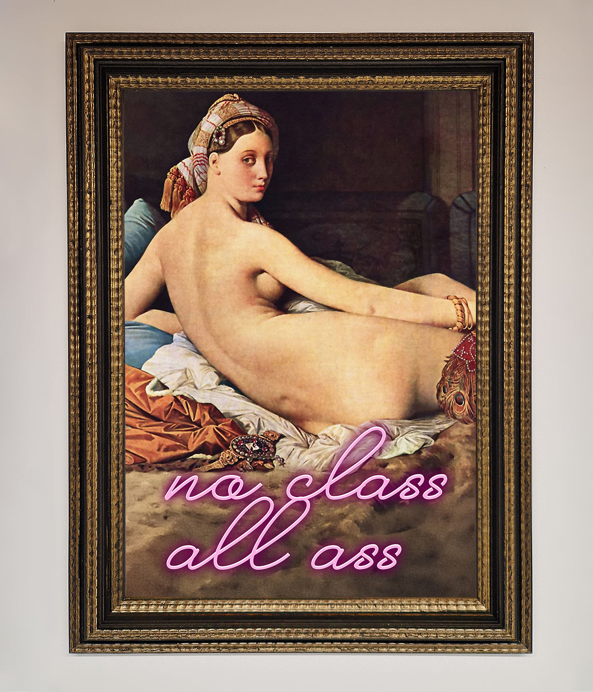 No Class All Ass Framed Print print