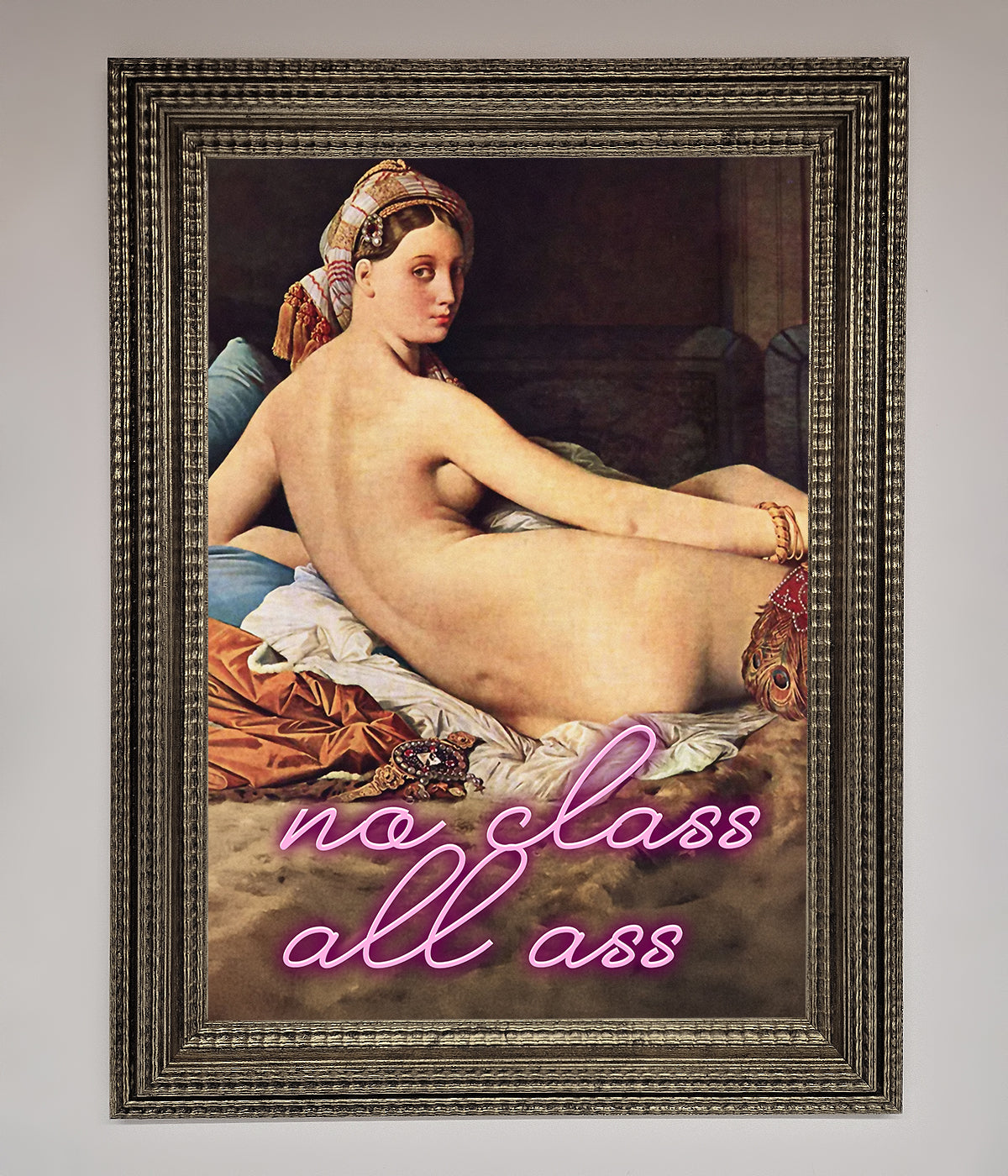 No Class All Ass Framed Print print