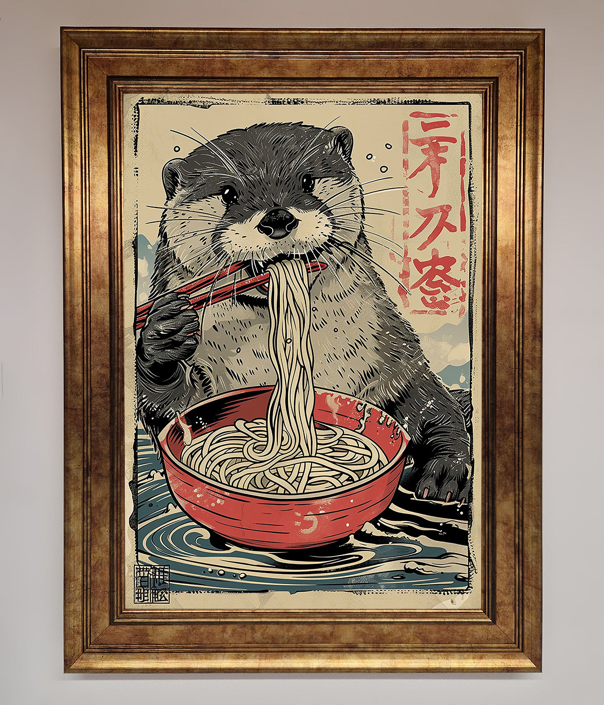 Noodles Otter Framed Wall Art print