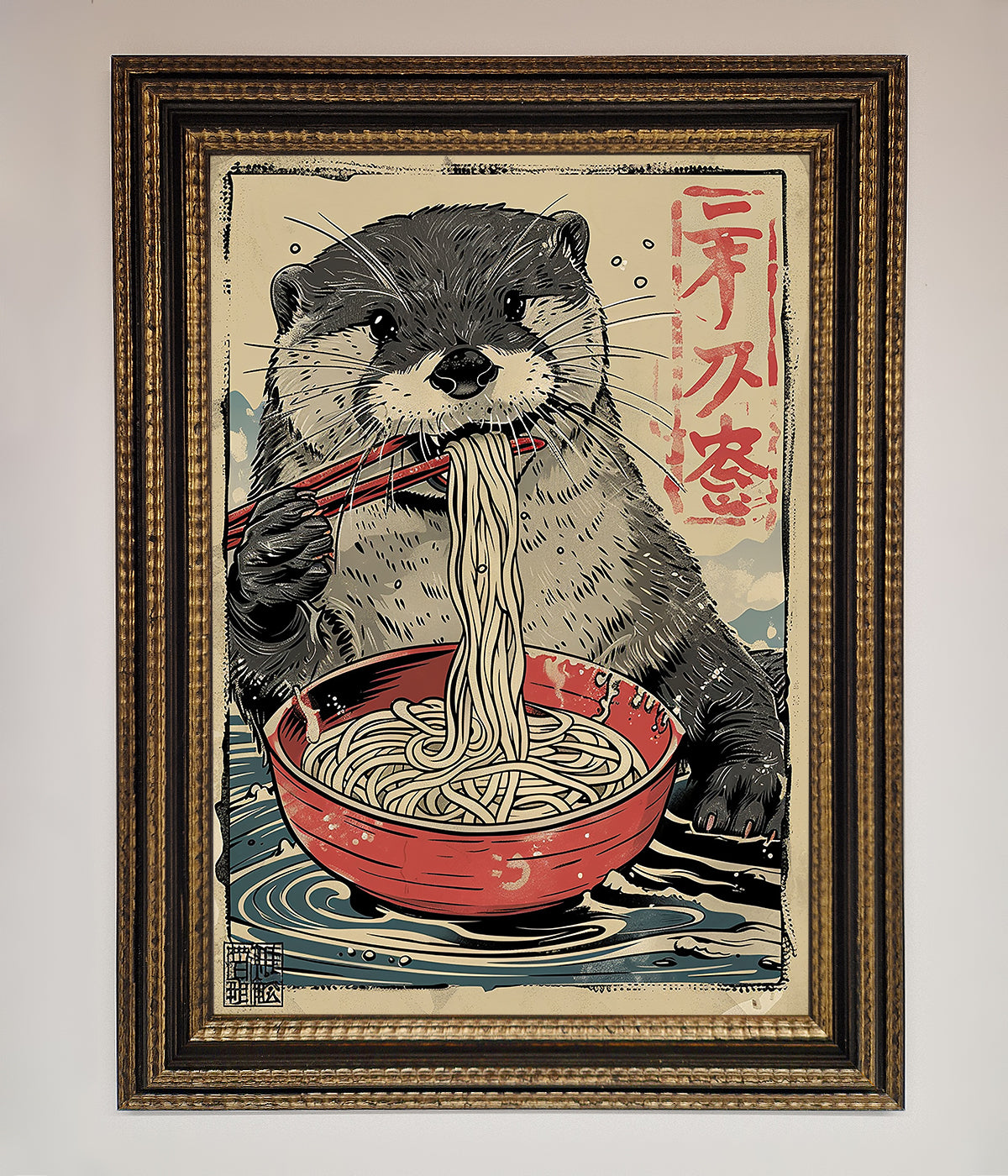 Noodles Otter Framed Wall Art print