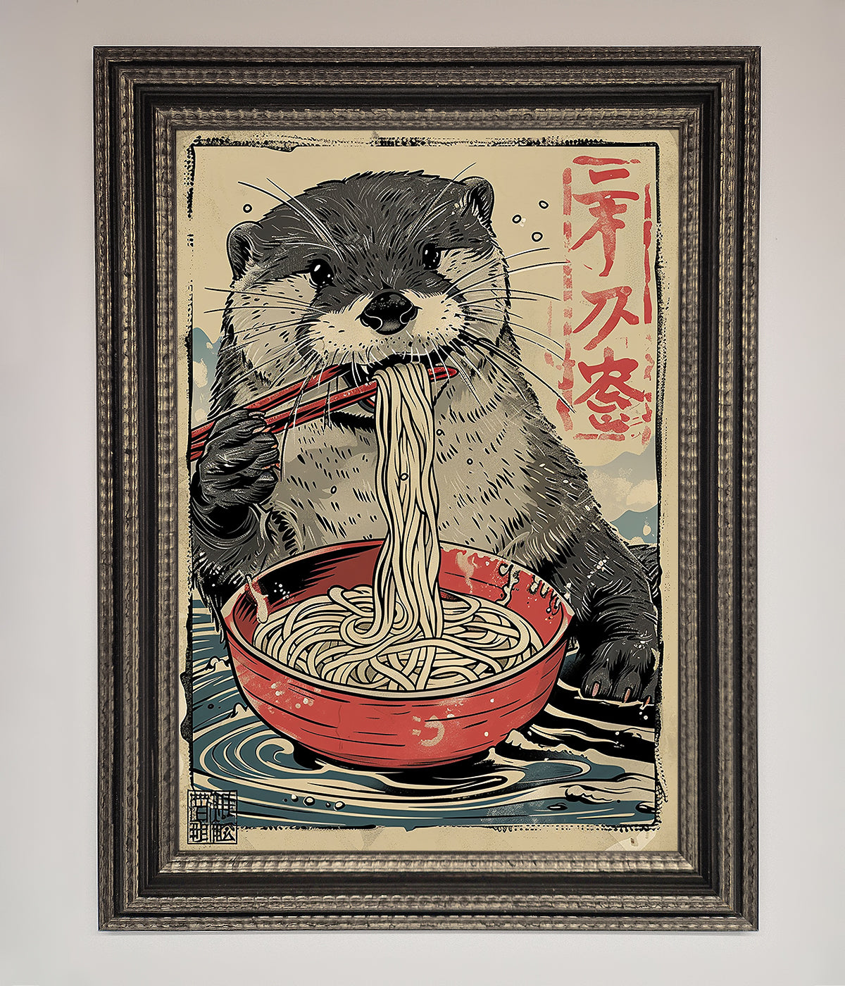 Noodles Otter Framed Wall Art print