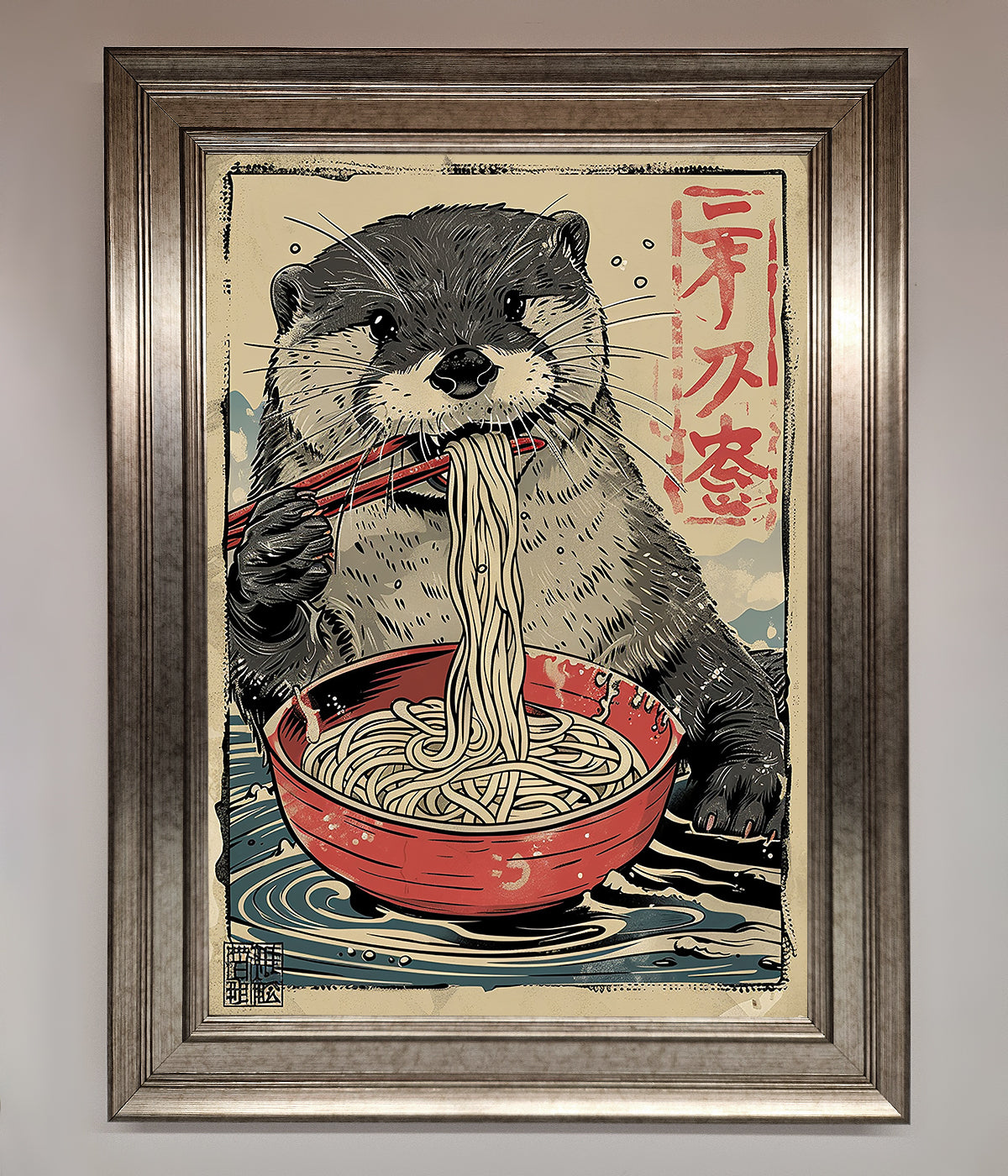 Noodles Otter Framed Wall Art print