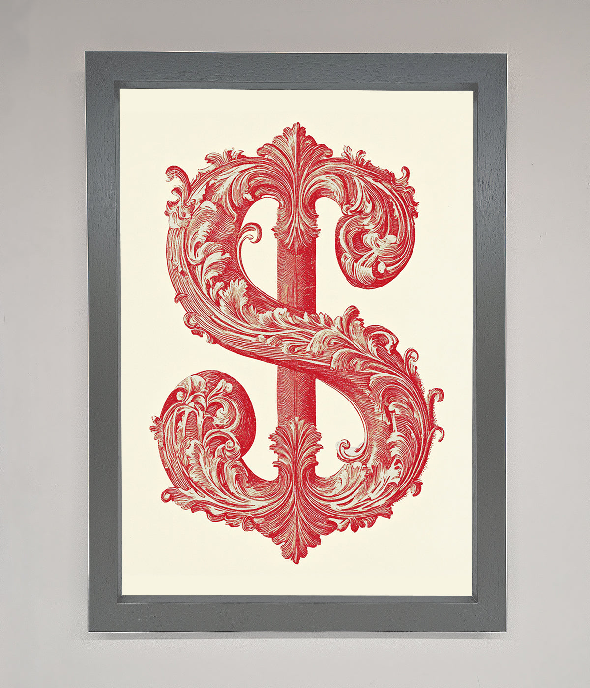 Ornate Dollar Cash Art Framed Print print