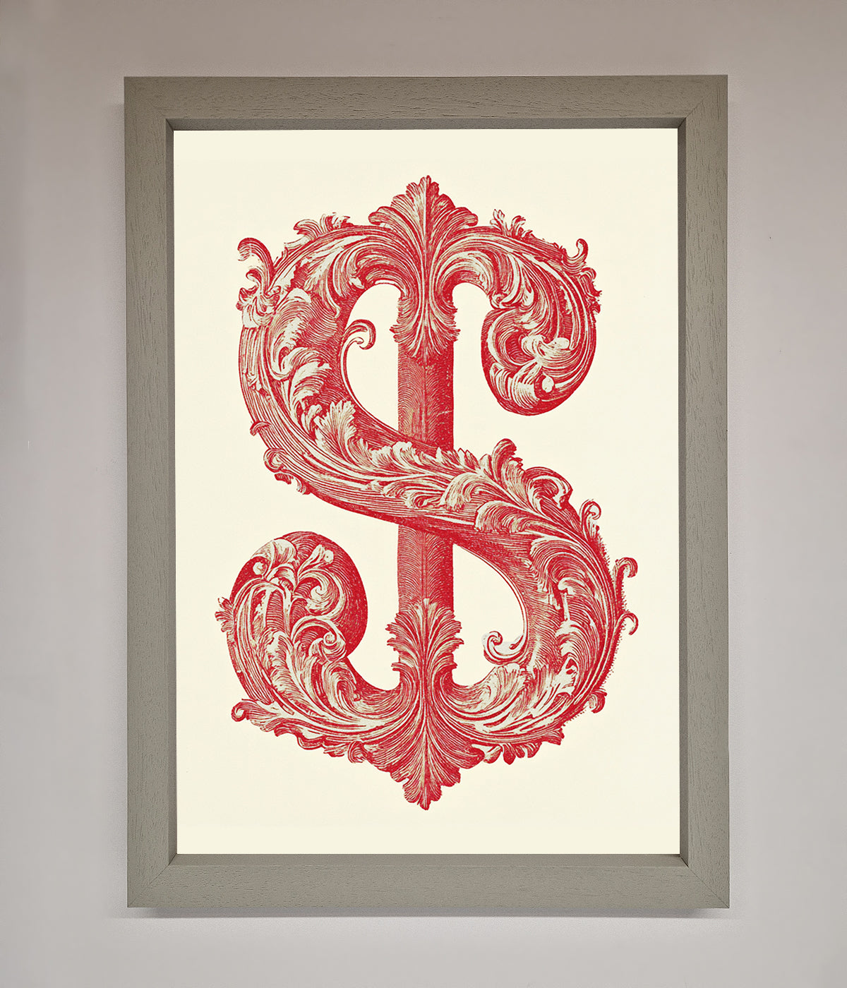 Ornate Dollar Cash Art Framed Print print