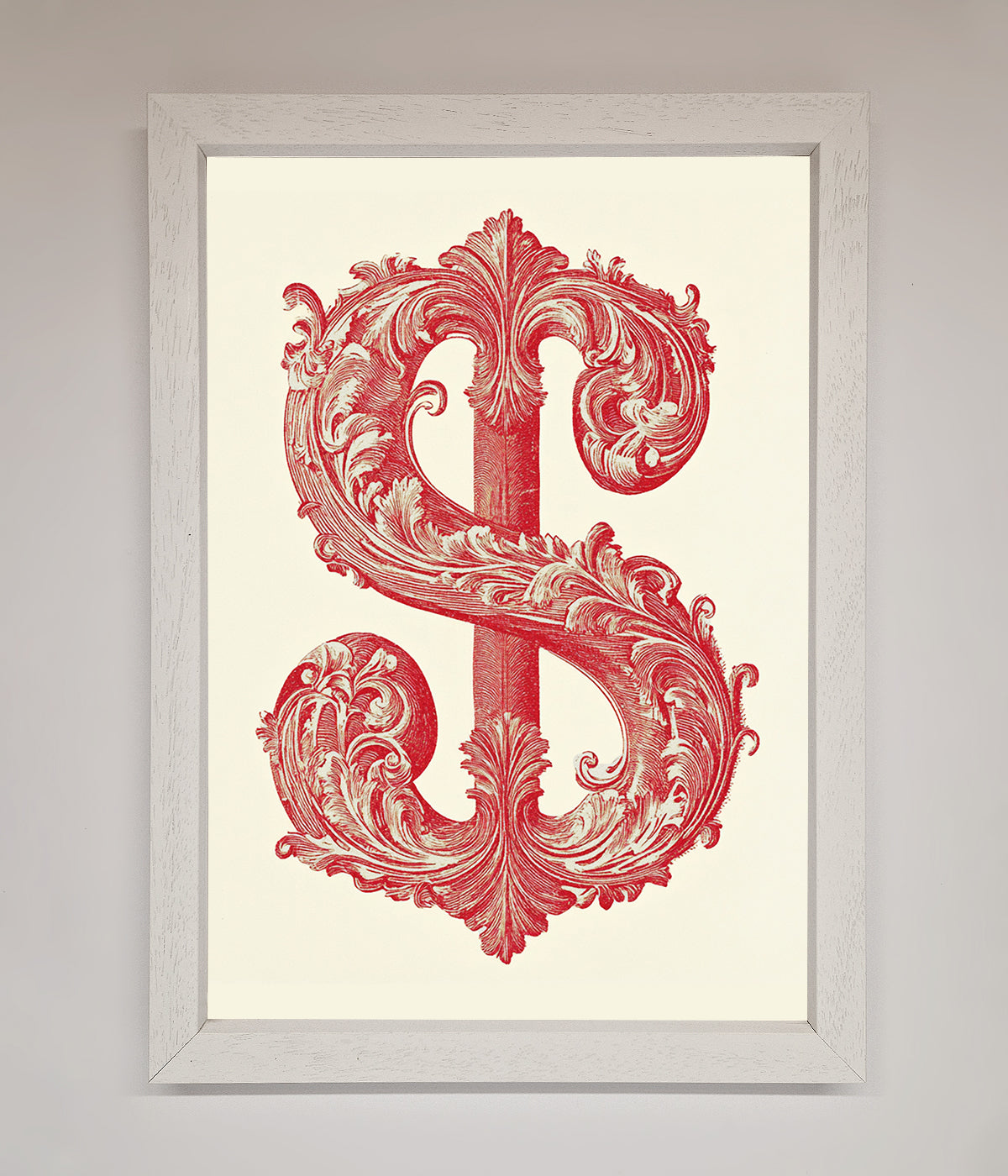 Ornate Dollar Cash Art Framed Print print