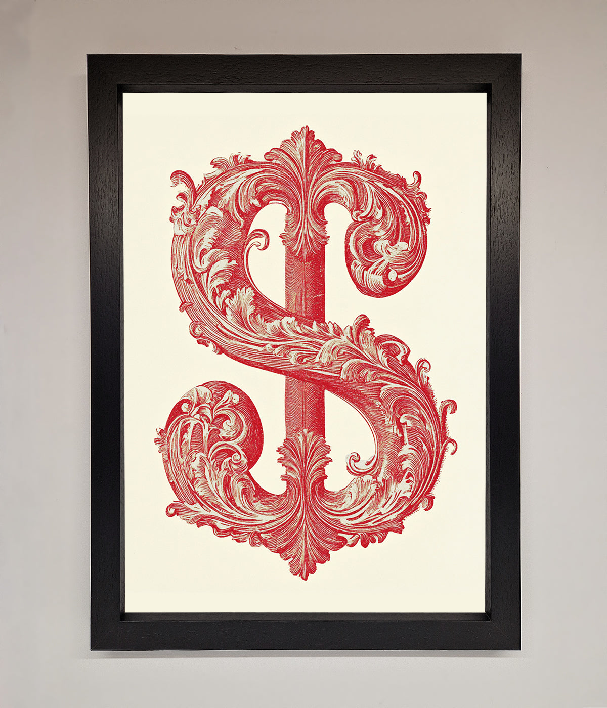 Ornate Dollar Cash Art Framed Print print