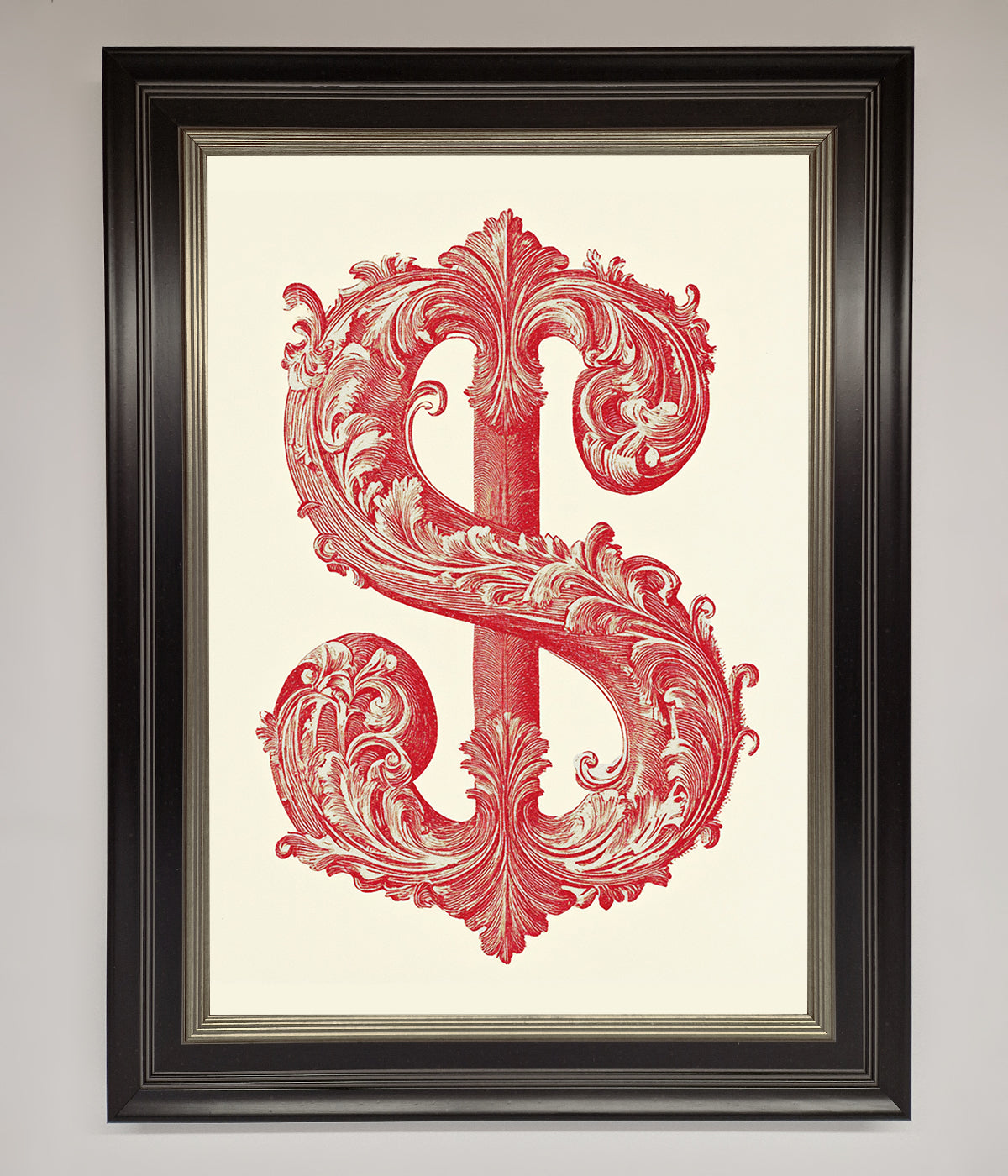 Ornate Dollar Cash Art Framed Print print