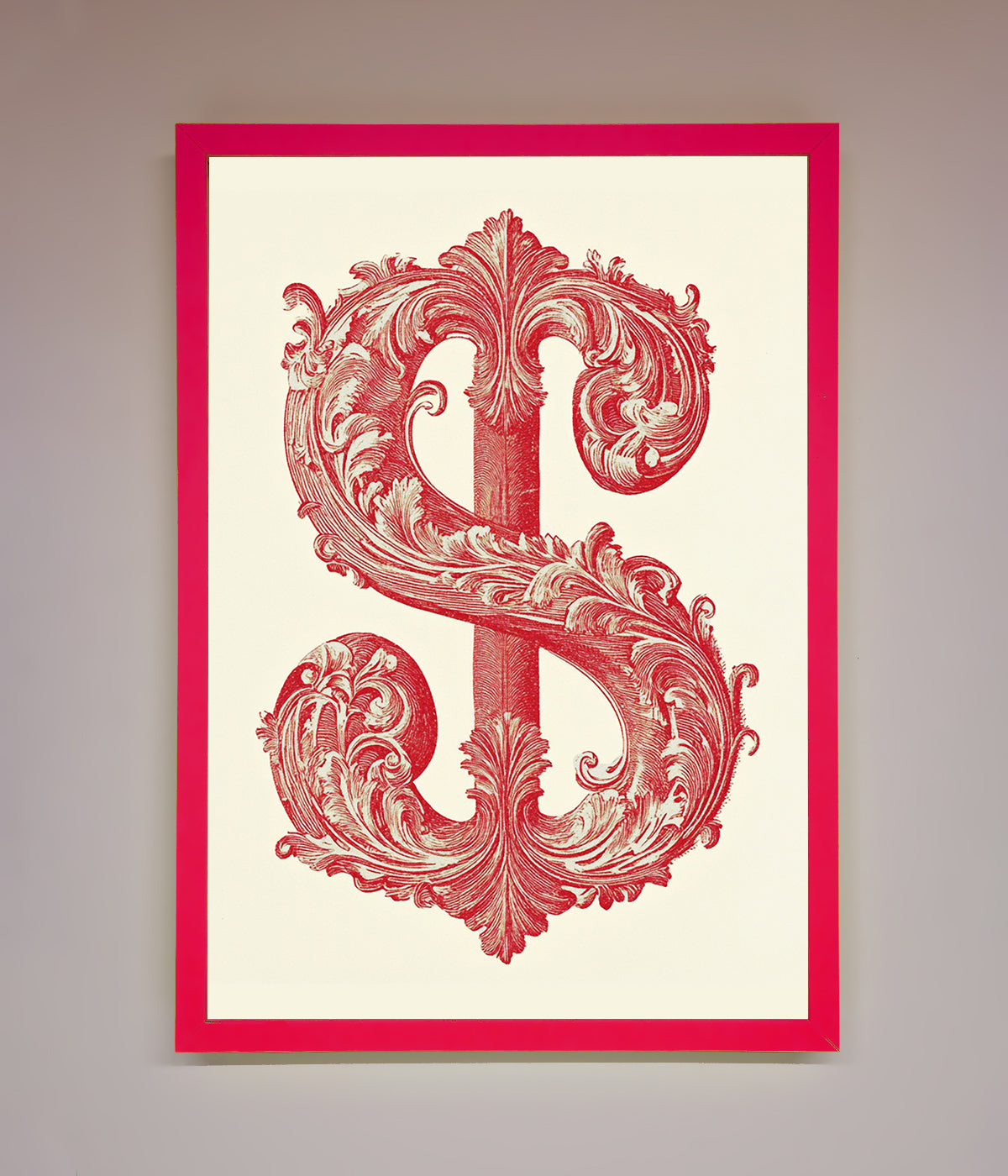 Ornate Dollar Cash Art Framed Print print