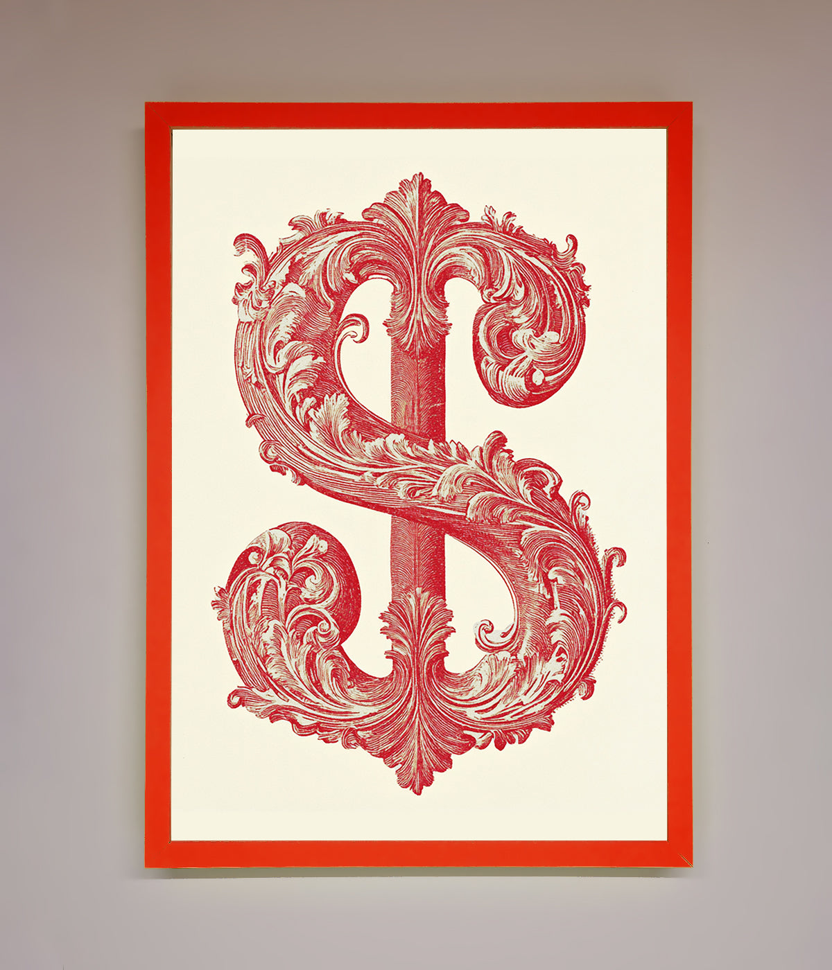 Ornate Dollar Cash Art Framed Print print