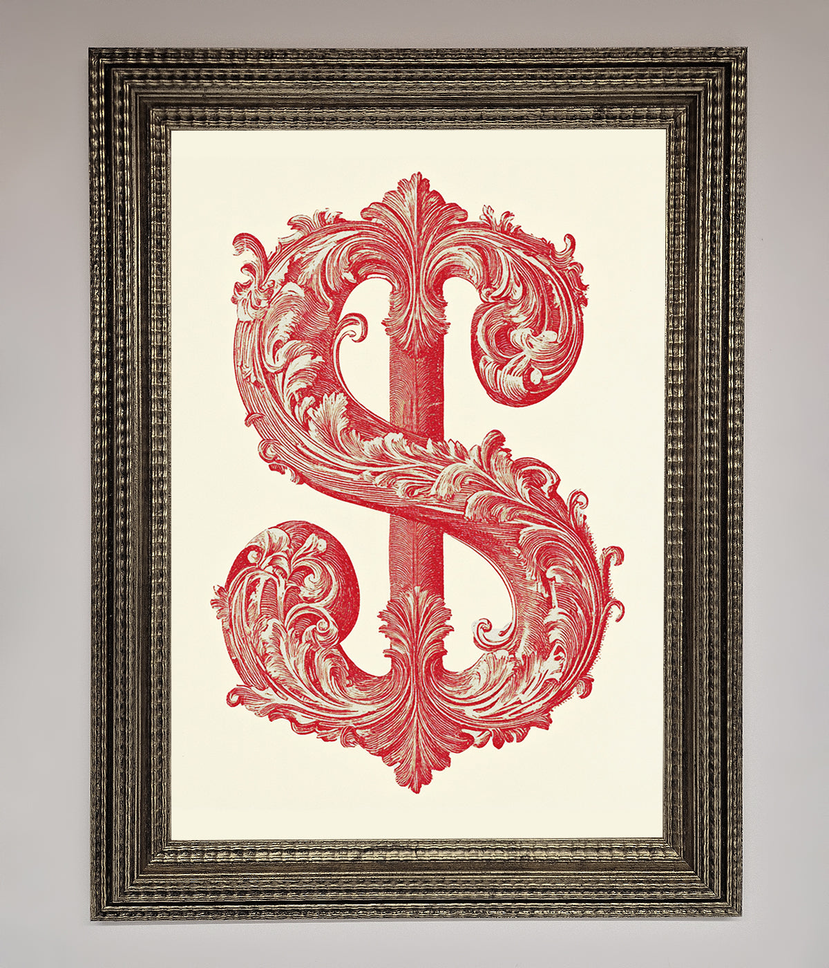 Ornate Dollar Cash Art Framed Print print