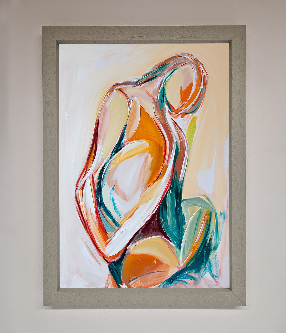 Pain Stroke Embrace framed poster with abstract art in a stylish frame.