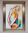 Pain Stroke Embrace framed poster with abstract art, adding emotion and elegance to any space.