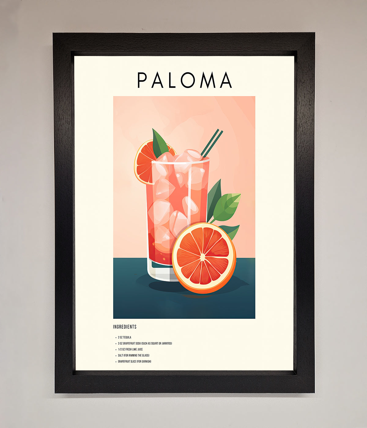 Paloma Cocktail Framed Poster print