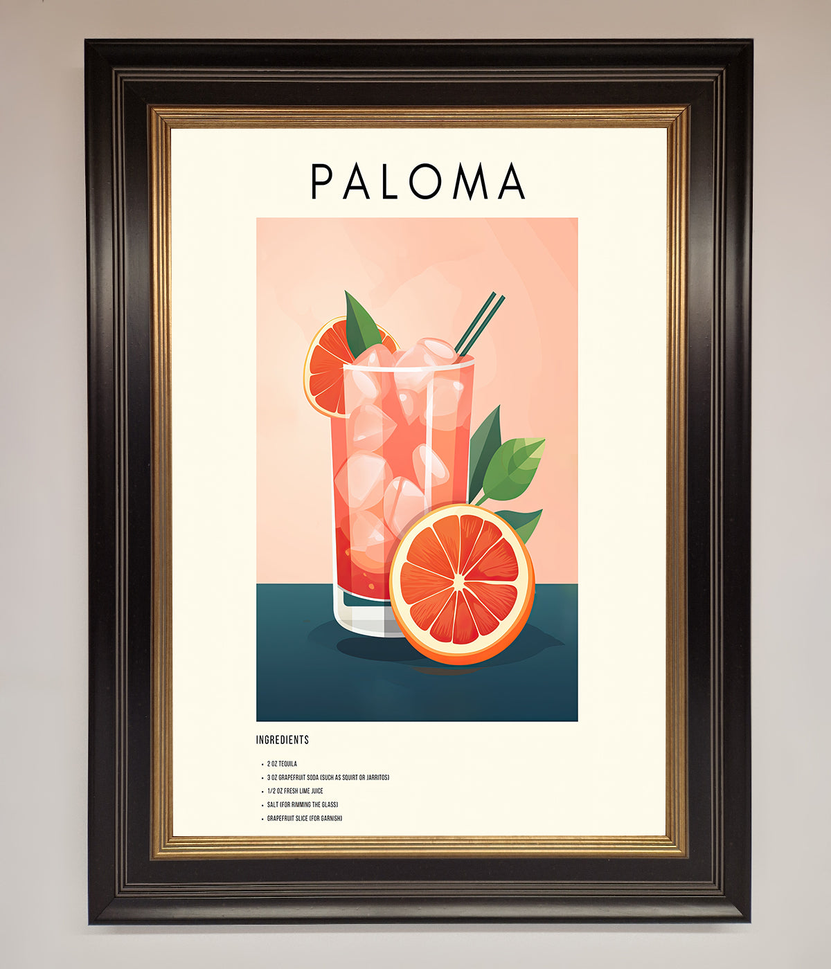 Paloma Cocktail Framed Poster print