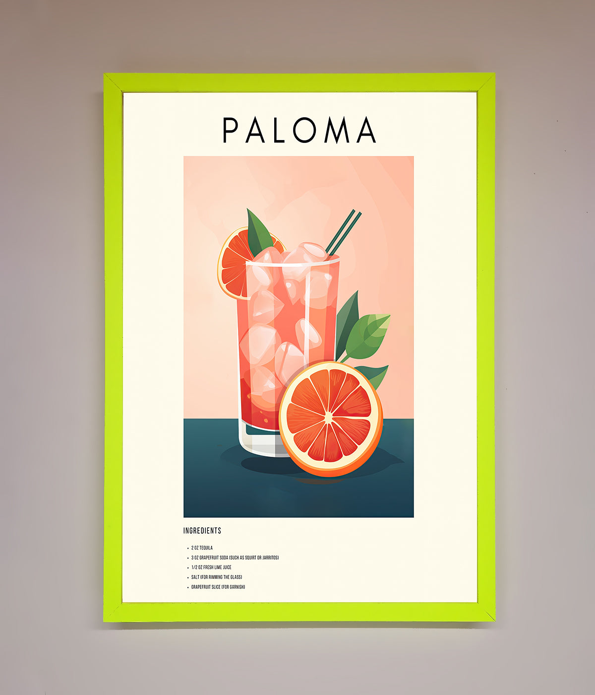 Paloma Cocktail Framed Poster print