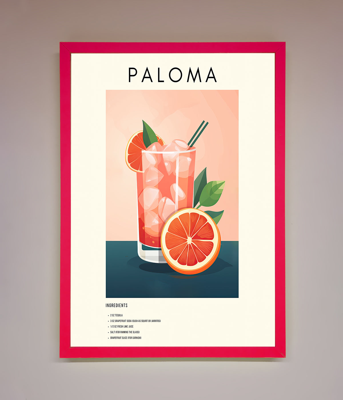 Paloma Cocktail Framed Poster print